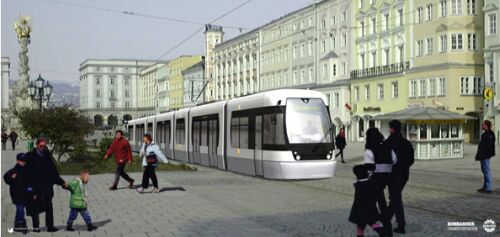 Niederflurstraßenbahn für Linz